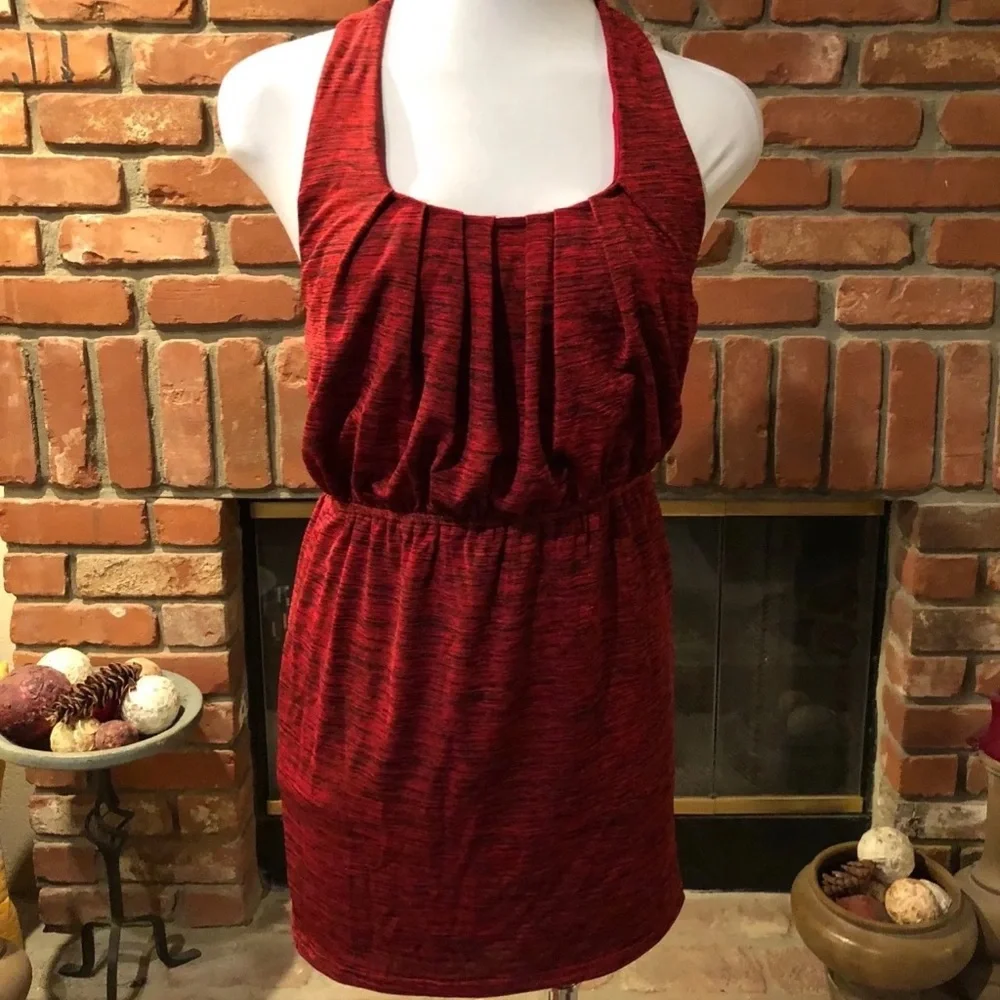 Red & Black MOD Chic Racer Braid Back Empire Waist Super Short MINI Dres…